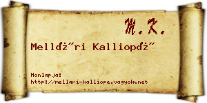 Mellári Kalliopé névjegykártya